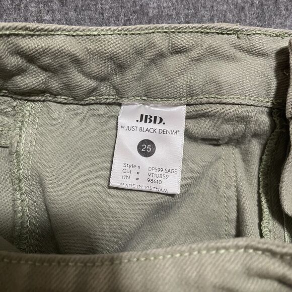 JBD Just Black Denim Rue Carpenter Jean Sage Green Women's 25, High Waist - Picture 4 of 7